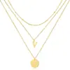 Conjunto de Collar de Tres Capas con 26 Letras para Mujer Estilo Europeo y Americano, Collar Apilado Multicapa con Colgante Asimétrico Moderno y Personalizado