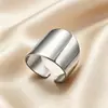 Novo anel aberto de titânio e aço inoxidável transfronteiriço, simples e minimalista, anel de aço inoxidável de nicho