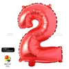 16 pulgadas Grande Rojo Perforado Imitación Hermoso Alfanumérico A~Z 0-9 Habitación de Boda Decoración de Cumpleaños Arreglo Globos