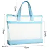 Bolsa de malla portátil con cremallera, bolsa transparente para documentos tamaño A4, bolso de mano para estudiantes, bolsa para libros, bolsa de aprendizaje, libros de texto.