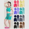 Conjunto de Três Peças Esportivo Colorido Dopamina Plus Size Transfronteiriço, Calça Curta e Longa, Camiseta sem Mangas com Almofadas no Peito, Levanta Bumbum, Absorção de Choque, Roupa de Yoga para Mulheres