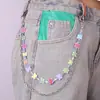 Cadena para jeans de hip-hop transfronteriza, accesorios de resina con forma de mariposa y corazón, cadena colgante para pantalones, cadena para la cintura con diseño de viento, accesorios colgantes