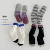 4 pares - calcetines infantiles al por mayor 23 serie de moda de otoño letras color de contraste calcetines de tubo rayados algodón calcetines transpirables para niños y niñas