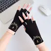 Guantes de Protección Solar para Mujer, Estilo Delgado de Media Dedos para Primavera y Otoño, Antideslizantes, Sin Dedos, Pantalla Táctil, Lindos Guantes de Algodón con Protección Solar para Ciclismo y Conducir