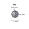 Plata de ley S925 pinzas redondas retro cobre amarillo etiqueta del dios de la riqueza texto cuerda de hilo para jugar en la mano accesorios para pulsera DIY material