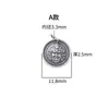 Plata de Ley S925 Placa Redonda Vintage Amarillo Cobre Dios de la Riqueza Colgante Charm Pulsera DIY Materiales para Accesorios de Pulsera
