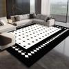 Estilo francés lujo ligero sala de estar alfombra completa blanco y negro abstracto minimalista sofá mesa de centro alfombra cama y desayuno dormitorio manta de mesita de noche