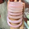 Pulsera de ágata calcedonia en polvo natural al por mayor pulsera de jade rosa concubina imperial pulsera de jade para mujer con adorno de polvo transparente como hielo suministro en vivo