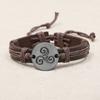 Diseño de nicho simple estilo antiguo pulsera de piel de vaca creativa retro ajustable pulsera de cuerda de cáñamo tejida joyería transfronteriza