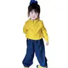 Conjunto de Otoño para Niña 2025 Nuevo Conjunto de Otoño Infantil Sudadera de Color Sólido para Bebé Niña Pantalones de Mezclilla de Lunares Modernos
