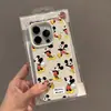 Capa Mickey Mouse Tela Cheia Adequada para Apple 17 Pro Max/16 Capa de Telefone, 15 Plus Textura de Lichia, 14P Capa Macia, 13 Capa Protetora