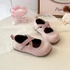 Zapatos Mary Jane para Niñas Otoño Suela Suave Antideslizantes de Cuero con Velcro, Boca Baja, Versátiles Dulces Zapatos de Princesa para Niños