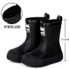 Botas de chuva infantis para meninos e meninas botas de chuva forradas com fleece antiderrapantes sapatos d'água para crianças médias e grandes sapatos d'água para estudantes sapatos impermeáveis ao ar livre para pais e filhos mulheres