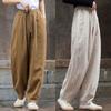 Pantalones Hallen holgados y ajustados de estilo coreano, de verano, finos, de algodón y lino, de color liso, combinables, informales, de pierna ancha para mujer.
