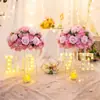 Postes Guias de Cristal Acrílico para Casamento, Suportes Redondos para Mesa de Sobremesas, Adereços, Decorações para Tema de Casamento Sonhador ao Ar Livre