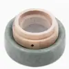 Almofada de Jade para Moxabustão do Umbigo Suporte de Madeira Almofada de Pedra Negra de Jade Moxabustão com Gengibre Nugget de Moxa Cabaza de Moxa Almofada de Isolamento Térmico para Moxabustão