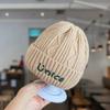 Sombrero Infantil Estilo Coreano Ins Otoño e Invierno Sombrero de Lana Tejido con Letras para Niños Protección Cálida para las Orejas Gorro Tipo Pulóver para Bebé