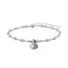 Pulseira com Pingente Redondo de Prata de Lei S925 Paz e Alegria para Mulheres, Fashionável e Exquisita, Pulseira de Nicho de Alto Padrão, Presente de Dia dos Namorados
