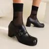 Zapatos de comercio exterior 32 hebilla de cinturón gruesa hebilla nueva moda zapatos romanos europeos y americanos 2023 zapatos 48 tacones altos negros mujeres