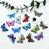 Pingentes coloridos de borboleta em borracha macia de PVC com impressão UV, acessórios decorativos personalizados para sapatos em pintura a óleo colorida
