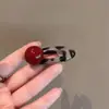 Horquilla Ancola Roja con Cuentas Estilo Francés para Mujer Preface Estampado Leopardo Flequillo Combinable Lateral Cabello Suelto Clip Pico de Pato