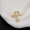 Anillo de diamantes electrochapado en oro auténtico 2023 para mujer, con apertura ajustable, estilo cibernético, pulsera de lujo, joyería ligera de nicho.