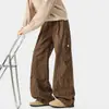 Novedad Otoño 2026 para Hombre 100% Algodón-300g Pantalones de Trabajo de Algodón Lavado Desgastado con Acabado de Alta Gama, Talla Grande
