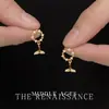 Pendientes de Cola de Pez con Circonita Microincrustada Estilo Vintage Mediados de Siglo, Pendientes de Diseño Nicho, Pendientes de Lujo Ligero y de Gama Alta