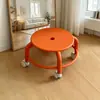 Taburete Móvil Pequeño, Resistente y Duradero, con Ruedas, Diseño Hermoso, Taburete Bajo, Taburete para Cambiarse los Zapatos, Silencioso, para Aprender a Caminar, Apto para Niños, Taburete Redondo