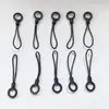 Corda Preta Circular Multifuncional para Celular, Lanyard Universal, Acessório de Anel, Gancho para Chaves, Acessório Anti-Queda