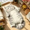 Alfombra de imitación cachemir estilo caricatura, antideslizante y resistente al desgaste, adecuada para salas de estar aptas para gatos, uso en el hogar, resistente a la suciedad, lavable, alfombra de cabecera para dormitorio