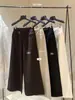 Pantalones casuales rectos de pierna ancha de cintura alta, adelgazantes, versátiles, de estilo coreano, para mujer 66708