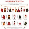 Set de 10 Decoraciones de Madera Colgantes para Navidad: Calcetines de Navidad, Reno, Muñeco de Nieve, Colgantes de Pared con Temática Navideña