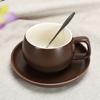 Taza de café de cerámica directa de fábrica con plato taza de espresso al por mayor Dehua
