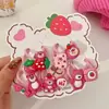 Super Lindo Oso Fresa Goma Elástica Diadema de Niña Accesorios para el Cabello de Niñas Que No Dañan el Cabello Banda Elástica Alta Cuerda para el Cabello de Niños Accesorios para el Cabello