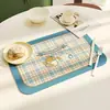 Mantel infantil de cuero de dibujos animados, a prueba de aceite e impermeable, mantel de comedor de alta gama, posavasos aislante del calor, base para bol anti-quemaduras, mantel de mesa