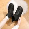 Botas de nieve para mujer, nuevas botas de algodón para invierno, forradas con vellón, de cuero grueso y cálido, con suela gruesa, estilo informal, a la moda, estilo noreste, botas cortas.