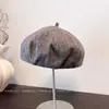 Boina Elegante Vintage Estilo Japonés para Mujer, Nuevo Sombrero Versátil de Artista para Invierno, Sombrero de Calabaza Casual Artístico