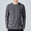Roupas Masculinas de Outono Atacado Transfronteiriço Camisetas Masculinas de Manga Longa Cor Sólida Algodão Camisas Culturais para Team Building Dropshipping