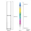 Caneta Pontilhador Colorida com Strass de Ponta Dupla para Nail Art, Caneta Pontilhador de Pedrinhas, Agulha para Pintura de Flores, Ponta de Cera com Auxiliar Adesivo, Caneta Ferramenta de Adesão de Strass