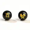 Ágata vermelha e preta natural com signos do zodíaco (dragão, cobra, cavalo, ovelha) contas vermelhas gravadas com carimbos dourados, contas soltas, acessórios, miçangas para DIY