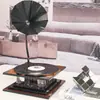 Alto-falante Grande Retro de Luxo Leve Máquina de Gravação Enfeites de Cristal Modelo de Casa Departamento de Vendas Sala de Estar Pousada Casa Decoração Suave Decoração de Casa