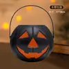 Linterna de Calabaza de Halloween Cubo de Dulces de Mano Contenedor de Dulces o Travesuras para Niños Decoraciones de Jardín de Infancia Adornos Accesorios Linterna Luminosa
