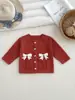 Ropa Infantil para Niñas, Cárdigan Dulce de Algodón Puro Clase A con Lazo Dulce y Diseño Trenzado, Abrigo Suéter Personalizable con Adorno de Encaje para Bebé