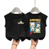 100% AlgodãoColete de Verão Sem Mangas para Crianças Maiores Meninos Meninas Nova Camiseta Básica de Algodão Puro Estilo Street Coreano