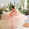 Vestido de princesa, vestido de niña de las flores, vestido de cumpleaños para niños, vestido para actuación de piano, vestido de tul esponjoso para niñas