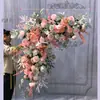 Esquina de flores de simulación transfronteriza flor de boda auditorio escenografía decorativa fila camino de flores guía flor al por mayor accesorios de boda