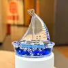 Chaveiro Vela Azul Série Oceano Infundido com Óleo Pingente Criativo de Areia Líquida Acrílica Acessório para Alça de Bolsa Presente