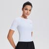 Novo Top Fitness Yoga Leica Feminino Verão Curto Corrida Treino Stretch Fitness Respirável Yoga Manga Curta