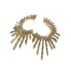 Sensación de Lujo Ligero y Elegante, Aretes de Girasol Super Brillantes, Aretes de Estilo Palacio Retro de Lujo Ligero, Aretes Exagerados de Nicho Que Hacen que el Rostro Parezca Más Pequeño